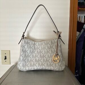 Michael Kors Cream Monogram Shoulder Bag